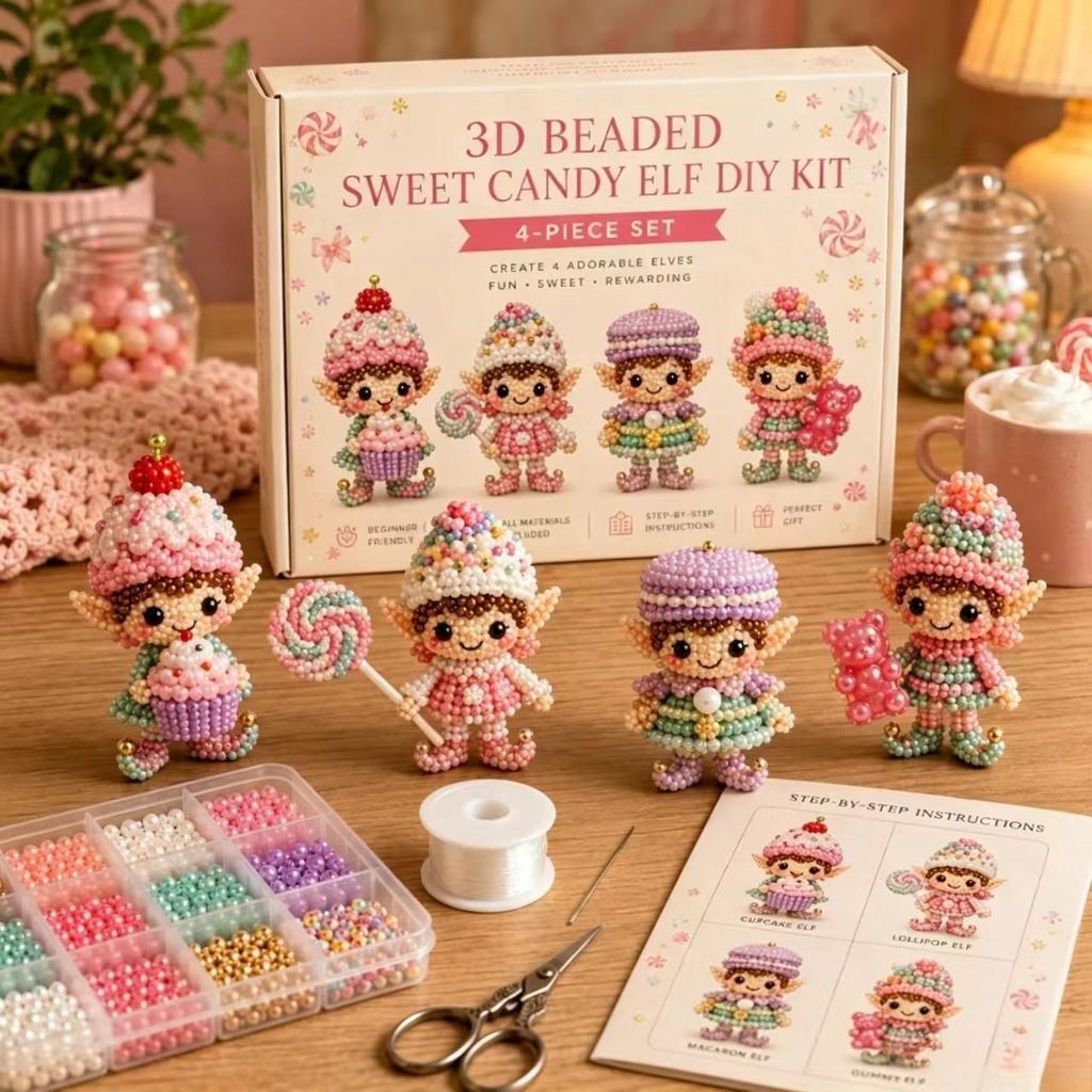 New 3D Beaded Figurine Kit Ideal DIY Gift Set with Beautiful Packaging for Craft Lovers