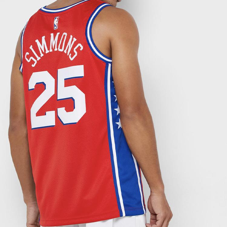 Nike Баскетбольная майка NBA Philadelphia 76ers с изображением Simmons Men Tops красная AT9812-658