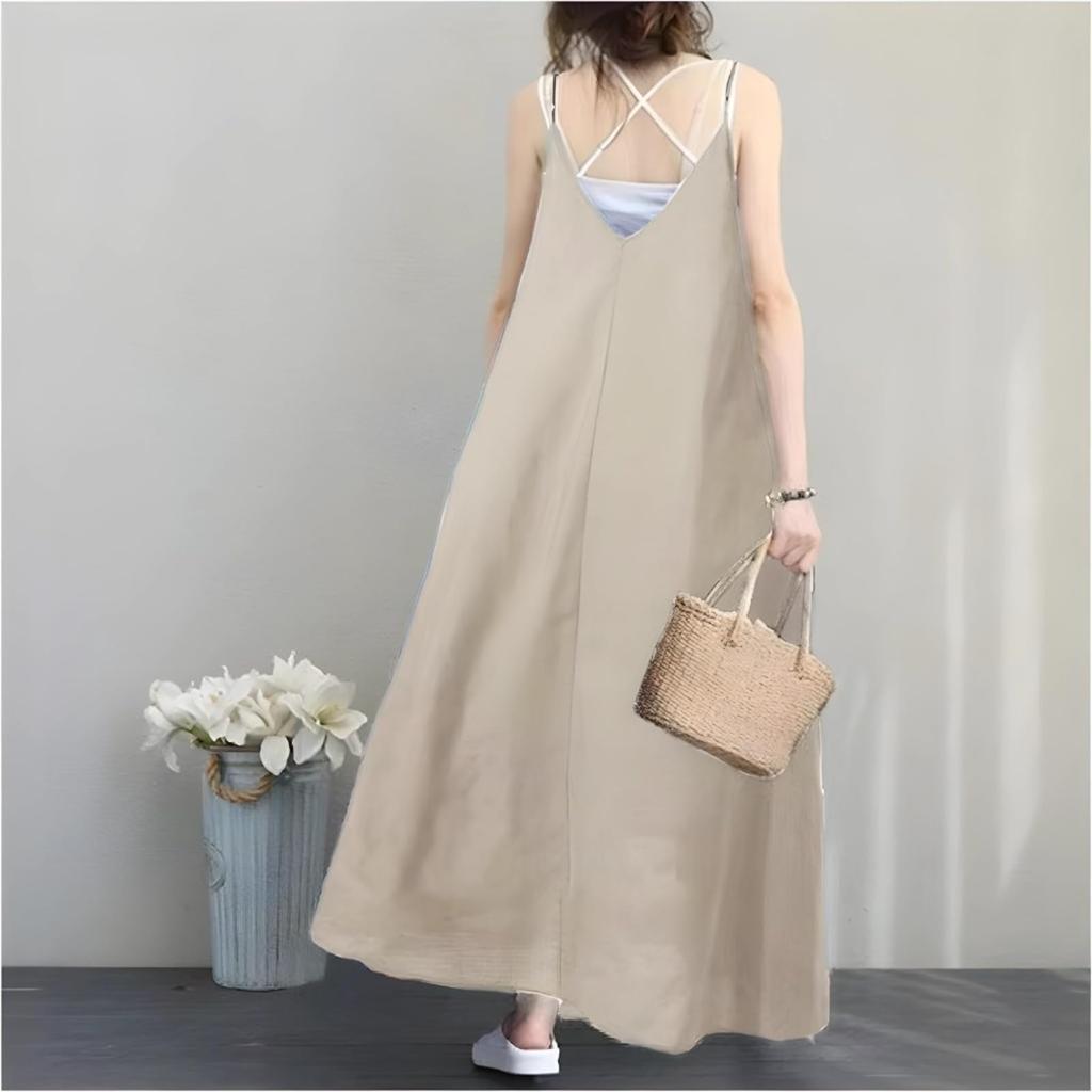 РейЛуана Майка Длинное Однотонное Свободного Кроя Женское А-силуэтное Платье, Длина, Подчеркивающее Фигуру, Для Беременных, Стройнящее, Весна, Лето, Осень, Популярное, Милое,