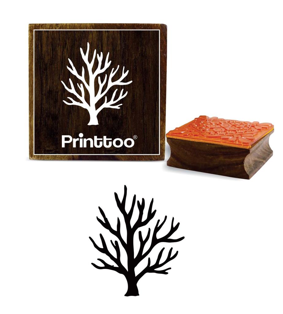 Printtoo Квадратный узор дерева Деревянный резиновый штамп Скрап-букинг Ремесленные штампы-2 x 2