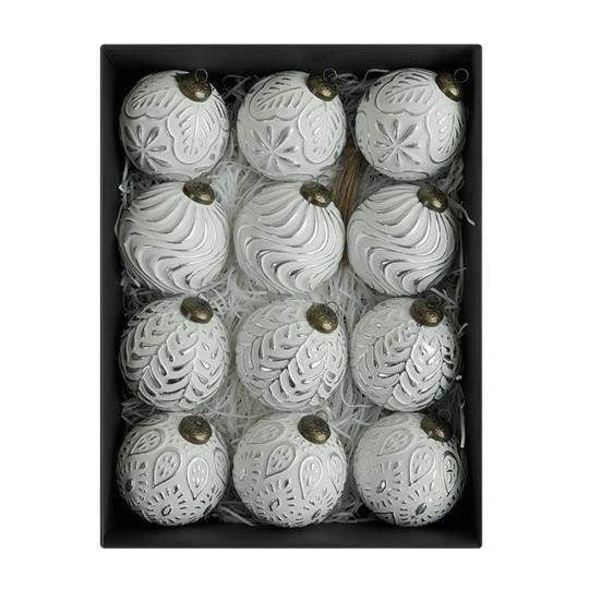 12 Pcs Christmas Ball Ornaments 3.15inch Shatterproof Plastic Balls Rustic Vintage Xmas Tree Hanging Decoration for Wedding Party Holiday Home Decor