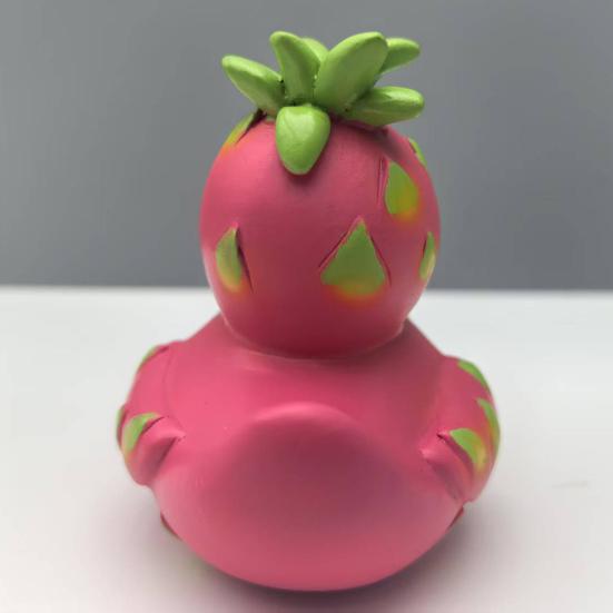 Fruit Duck Figurine Watermelon Dragon Fruit Cartoon Duck Resin Animal Statue Sculpture Home Office Decoration Ornament