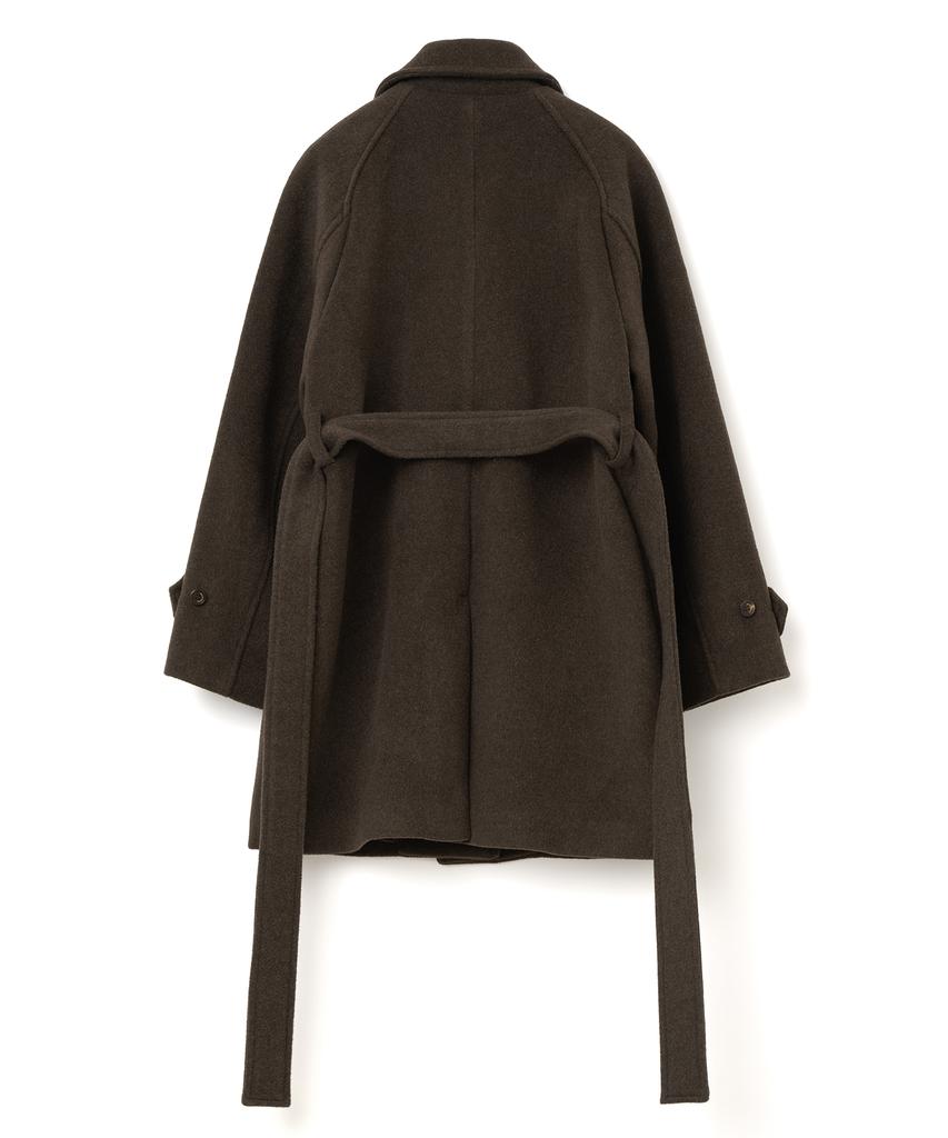 MILLO WOMEN Wool Raglan Half Coat [Dark Brown]