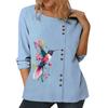 Stylish Women's Cotton Top Featuring Various Printed Designs, Round Neck, and Long Sleeves
