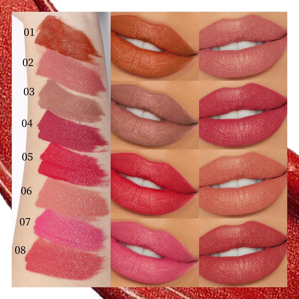 Velvet Lip Glaze with Fine Glitter Matte Lipstick Long Lasting Lip Gloss Not Easy To Stick Cup