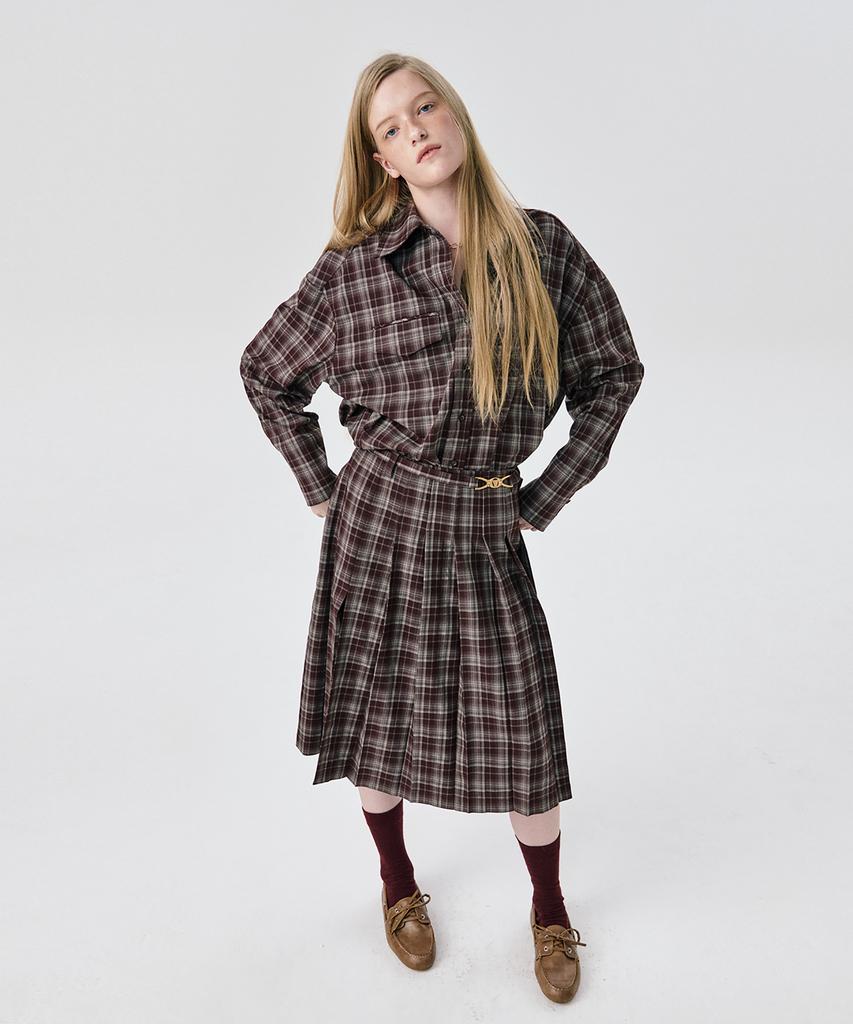 Bundercammer 25 Pleats Skirt_Brown