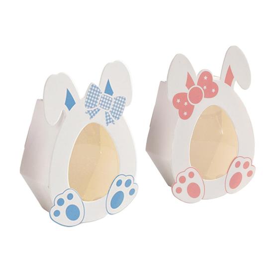 10 шт. пасхальных коробок для сладостей, коробки для закусок в форме яиц с ушками кролика, бумажные коробки для подарков на вечеринку, шоколадные печенья, конфеты, вкусности