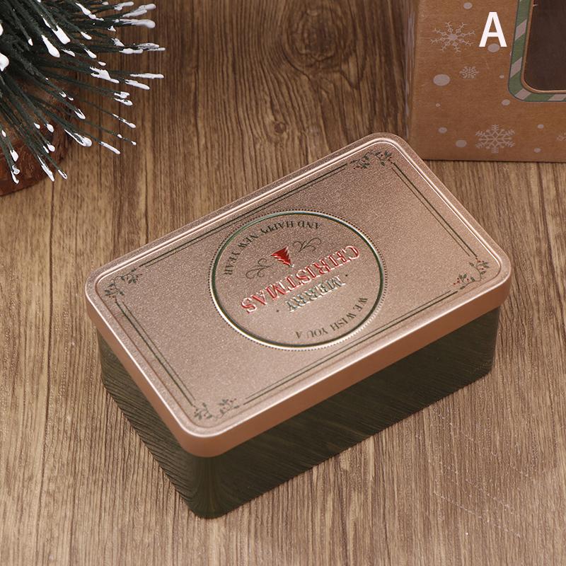 Прямоугольная рождественская жестяная коробка, пустая коробка для печенья, конфет, подарочные коробки для Санта-Клауса, банка для хранения ювелирных изделий, декор для свадебной вечеринки