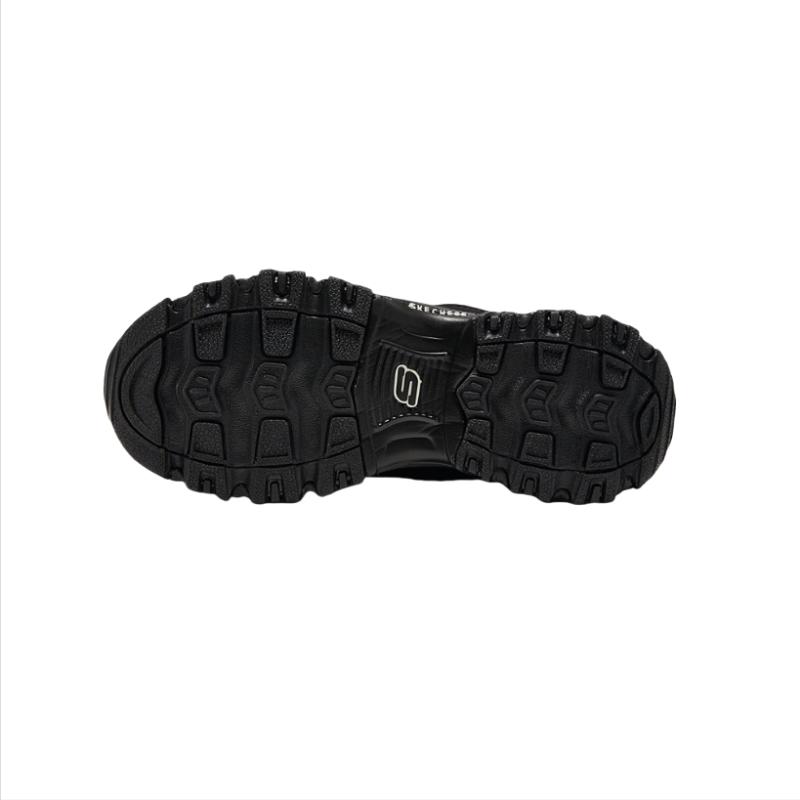 Skechers Удобные универсальные нескользящие прочные теплые ботинки для девочек Детские ботинки Белый Черный 303952L-NTBK