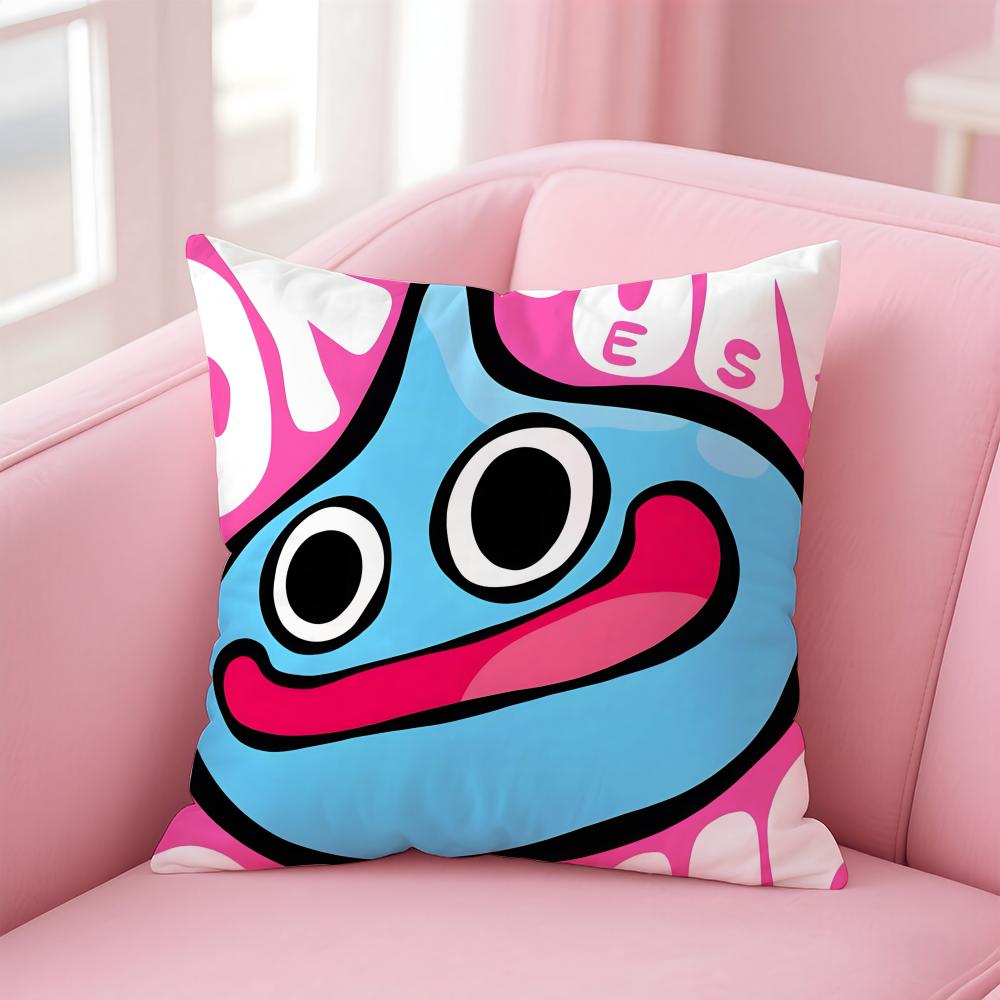 Cute Japanese Game DDragon Quest Slime Cushion Cover Pillow Case Soft Skin Friendly Fabric Concealed Zipper
