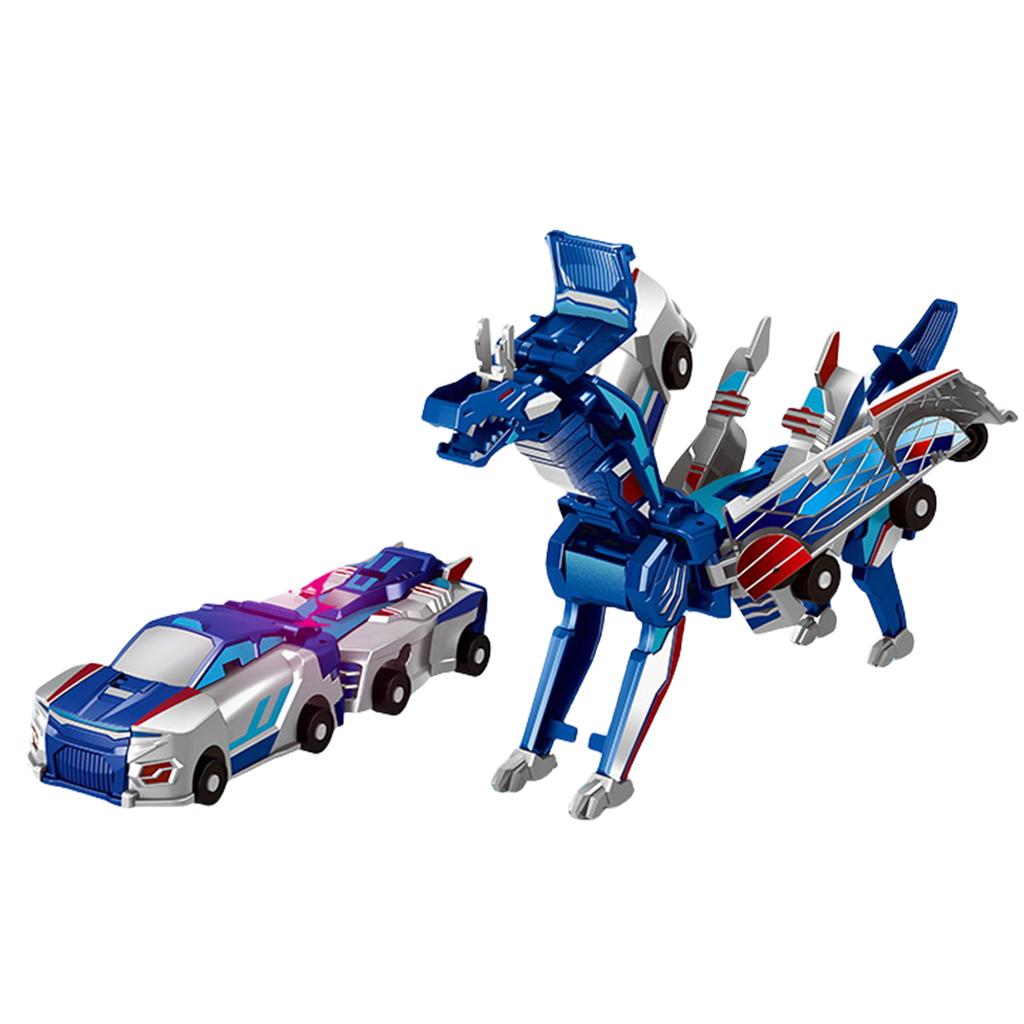2-in-1 Collision Transforming Dinosaur Car Multi-Jointed Articulation Transforming Car Robot Toy for Kids Boys & Girls