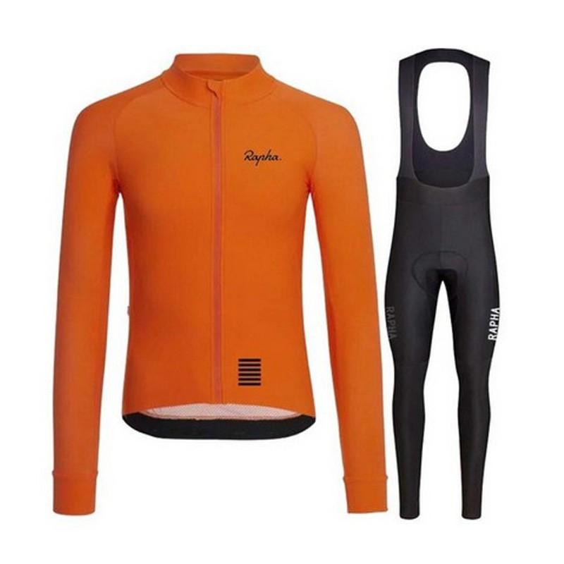 Mens Long Sleeve Cycling Jersey Set Outdoor Road Mountain Bike Riding Apparel Triathlon Sportswear
