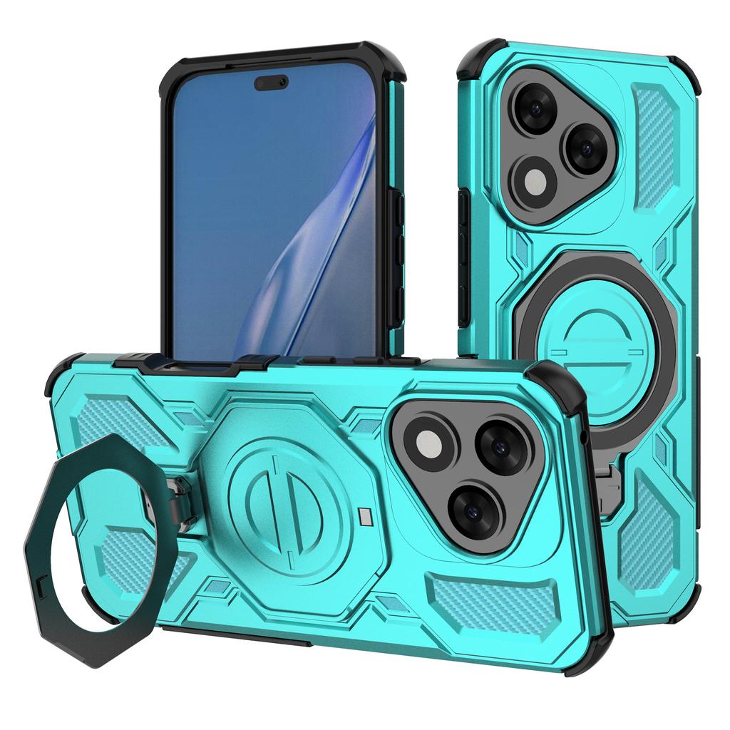 Магнитный чехол для Honor 400 Lite 5G, вращающаяся металлическая подставка, противоударная задняя крышка для телефона из ПК+ТПУ