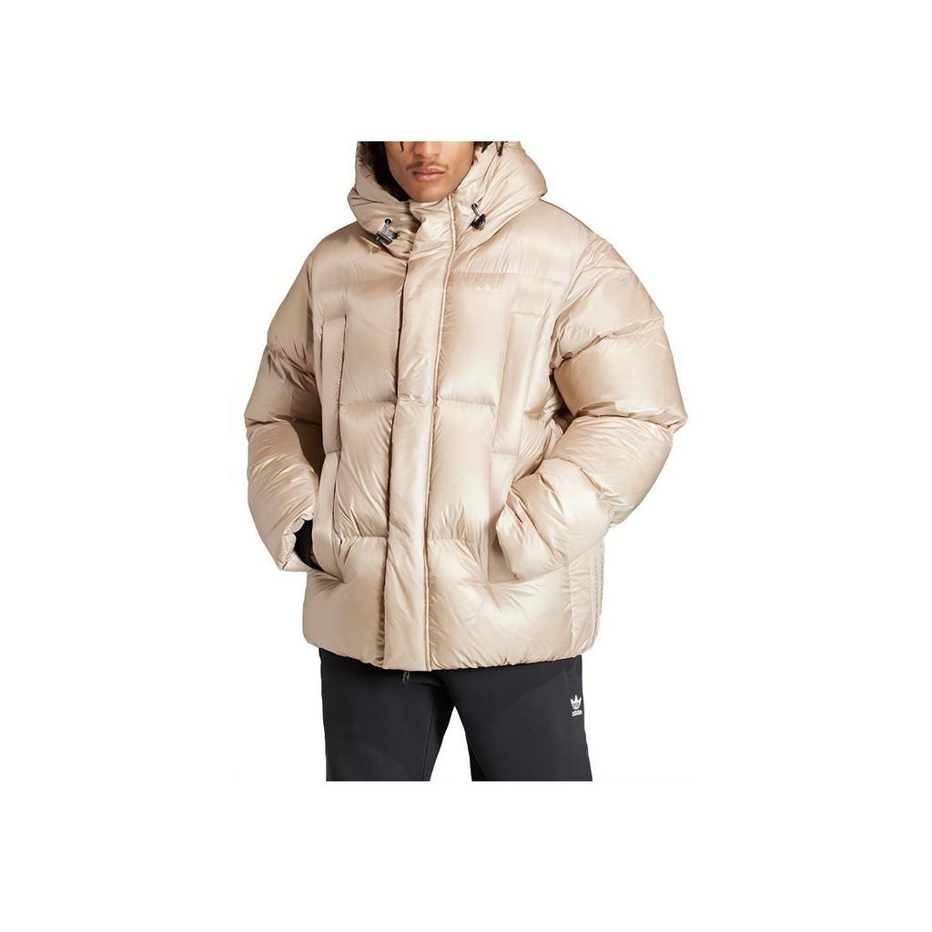 Adidas Originals Heavyweight Down Puffer Jacket With Patched Cuffs And Hood Men Outerwear Light-Khaki IR7134