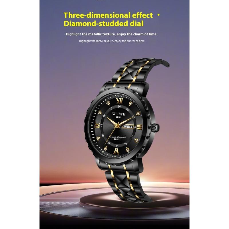 Топ Новые Водонепроницаемые Мужские Часы Двойной Календарь Кварцевые Наручные Часы