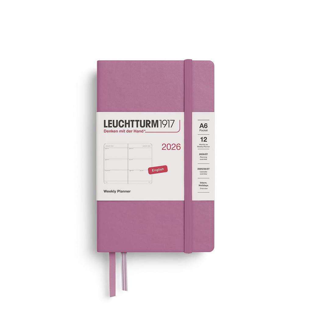 Leuchtturm 2026 Январь Dusty Официально импортированный планер, Старт, A6, Недельный, Горизонтальный, Розовый, 372723,
