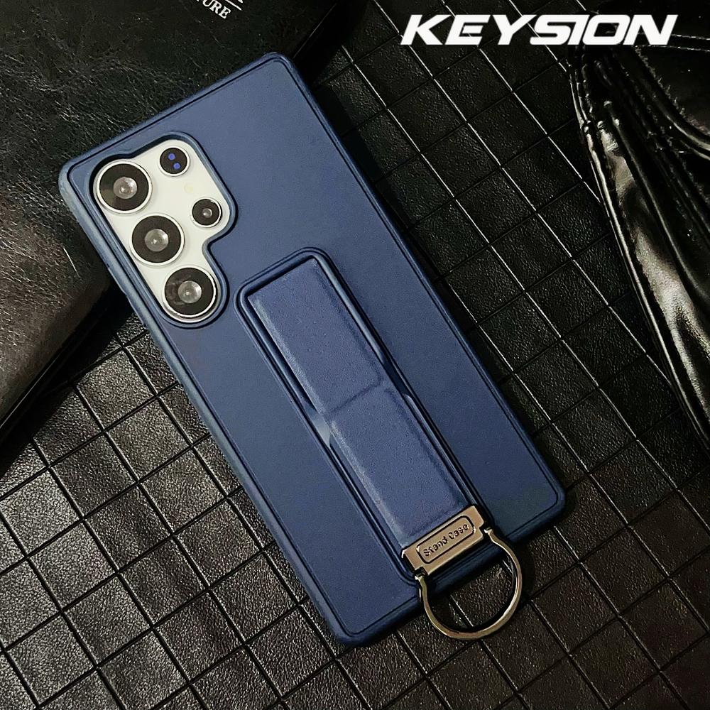 KEYSION Ударопрочный бронированный чехол для Samsung S26 Ultra 5G Мягкий силикон+ПК Складная подставка Задняя крышка телефона для Galaxy S26+ Plus