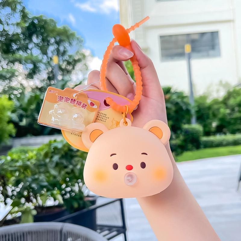 Bear Jinnew Cream Plush Key Tag Pvc Cartoon Keychain For Backpack Or Gift Idea