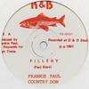 12inch Record FRANKIE PAUL, COUNTRY DON - Fillery (Mix 1); (Mix 2) / (Mix 3); RB000001 R & B 1991 US Reggae, Ska & Dub