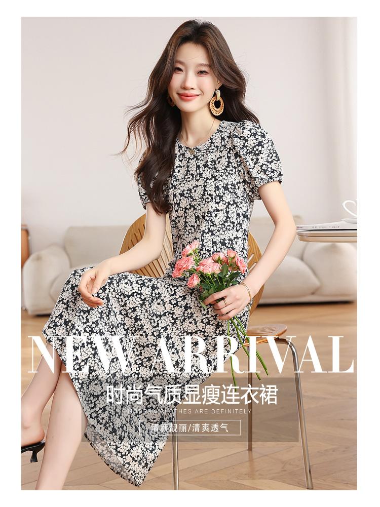 Medium to long versatile temperament floral dress