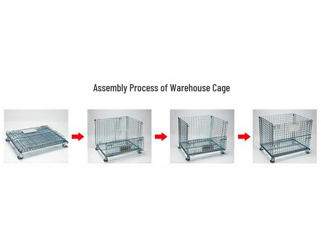 Folding Galvanized Iron Frame Logistics Cart with U-shaped Feet