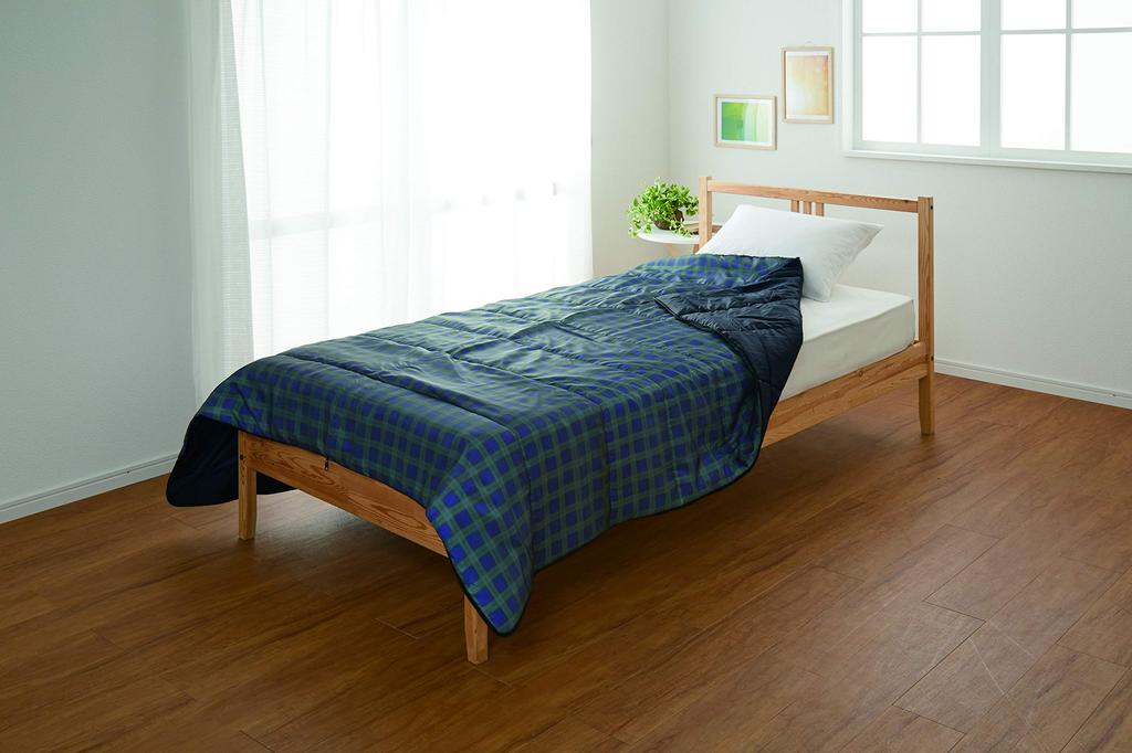 Shimizu Sangyo Стиральный спальный мешок Компактное хранение Клетка Зеленый 58607 В полностью разложенном виде 190 х 170 см, в сложенном виде 22 х 32 см