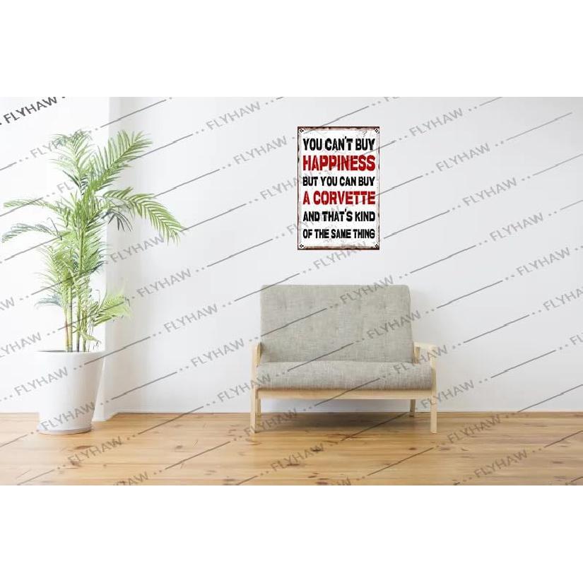 Retro Wall Decor You Can't Buy Happiness But You Can Buy a Poster Creative Aluminum Plates Printed Metal Tin Sign for Cafe Restaurant Bedroom Home