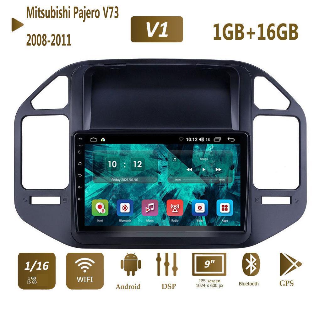 9-дюймовый автомобильный радиоприемник на базе Android для Mitsubishi Pajero V73 2008-2011, автомобильный мультимедийный проигрыватель, DVD-колонки, головное устройство, аудио, WIFI, 1 + 16 ГБ