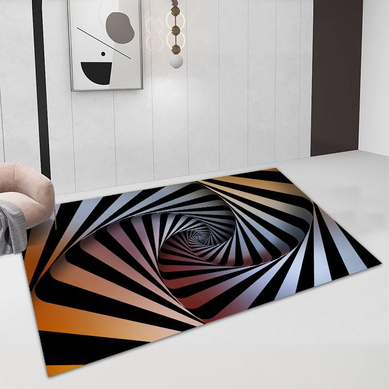 3D ковер с иллюзией Vortex, напольный коврик для входной двери, абстрактный геометрический оптический коврик, нескользящий напольный коврик, коврик для декора гостиной