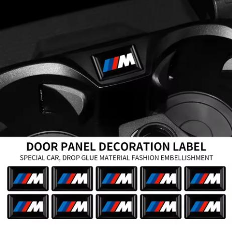 BBIK2 4pcs Car Decor Stickers Multi-size Optional For BMW M Performance M3 G20 E36 X6 G30 X3 M5 Soft Adhesive Ornament Modified Decals