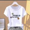 (Asian Size) Graphic Tee T Clothing Flower Trend Watercolor Cute Casual Fashion Print Female Casual Women's Top Short Sleeve T-shirt