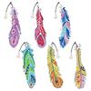 R-SQ201-208 New Arrival 6pcs DIY Feather Diamond Painting Bookmarks Cross Bookmark Made of Durable PVC Material