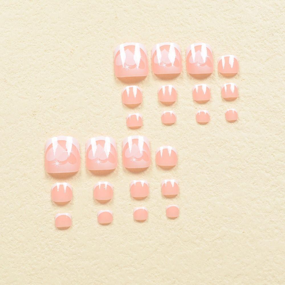24pcs/box Aurora Toe Nails Cat Eye Foot Nails Fashion Fake Toenails  for Women Girl