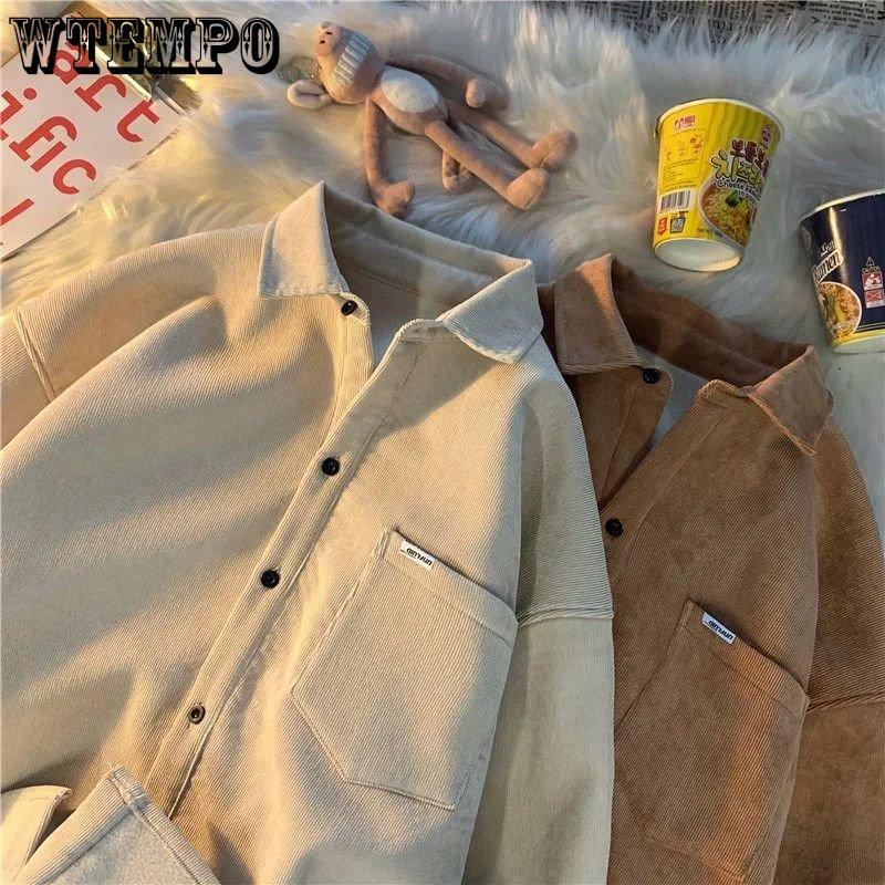 Women Shirts Corduroy Velvet Elegant Blouses Long Sleeve Autumn Winter Button Coat Warm Casual Fleece Solid Pocket Shirts
