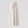 Streaming Minimalist Draped Slim A-line Skirt for Women, Summer, Skin-friendly, Silky and Versatile High-waist Midi Skirt for Women, Summer