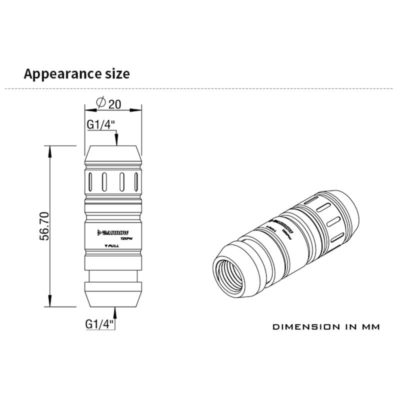 Barrow Drain Valve Water Cooling Fittings , Professional Edition Quick Disconnect QDC / Quick Cut off Water Valve , TZKMF-M