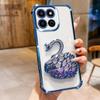 KEYSION Ударопрочный чехол из ТПУ с покрытием для HONOR X7c, с блестками, украшенный лебедем, подставка, задняя крышка для Honor 200 Smart 5G