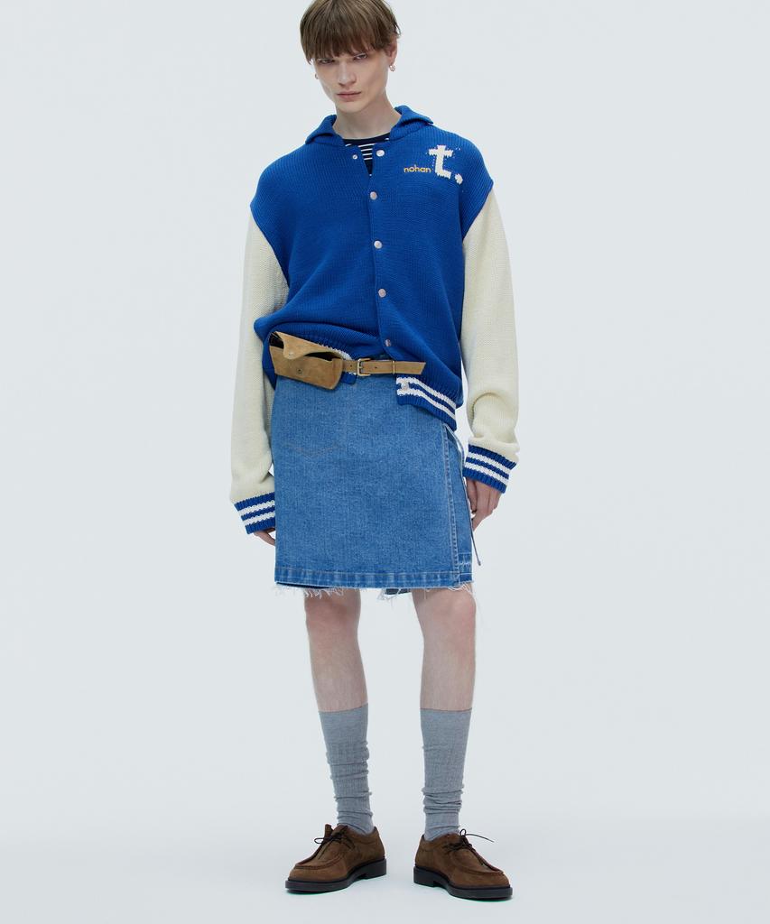 Nohant Varsity Knit Jacket Blue