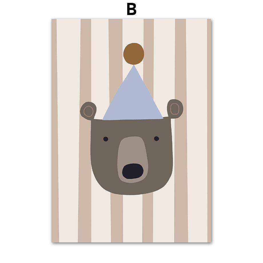 Lion Turtle Bear Cat Rainbow Boho Nursery Wall Art Canvas Painting Nordic Posters And Prints Wall Pictures Baby Kids Room Decor