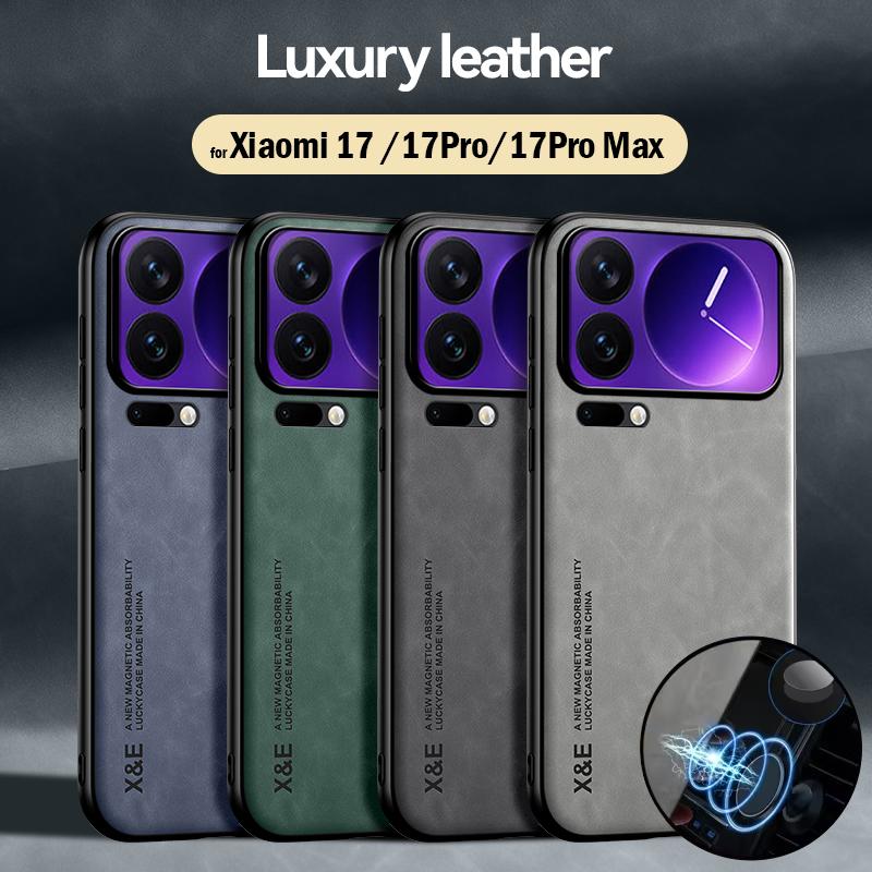 Модный кожаный чехол-фунда для Xiaomi Mi 17 Pro Max 17Pro Ультратонкий автомобильный магнитный защитный чехол для телефона Capa