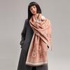 Imitation Cashmere Camellia Retro National Style Texture Printing Double-Sided Warm Scarf Shawl