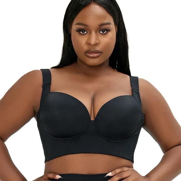 Plus Size Smooth Underwire Bra - Thin Cup, Side Support & Adjustable Fit for Women