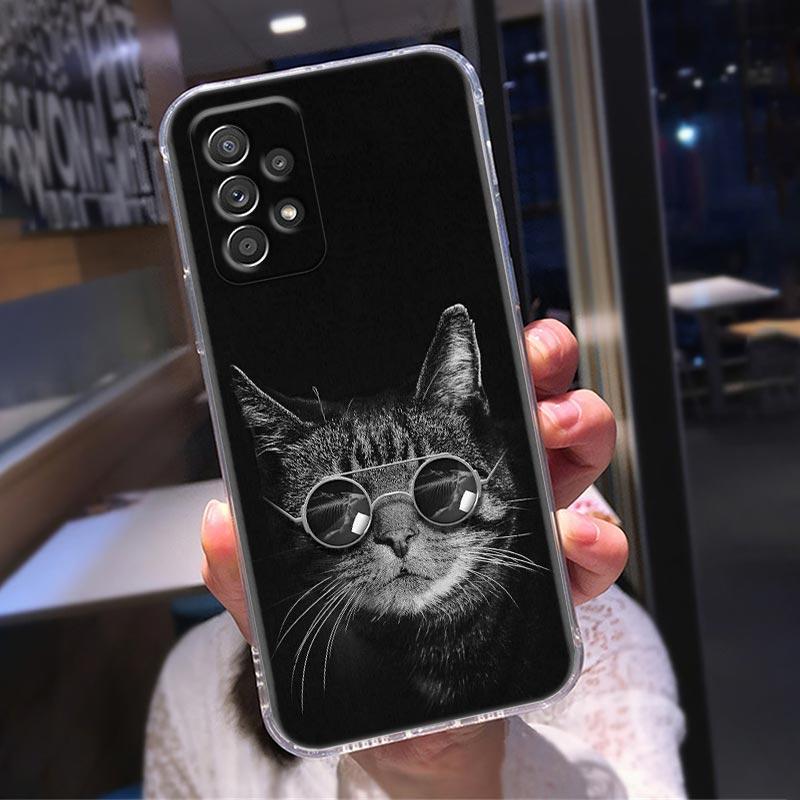 Силиконовый прозрачный чехол для Samsung Galaxy A52 A51 A53 A72 A71 A73 A32 A31 A33 A22 A11 Мягкие чехлы Чехол Орел Кот Лев Тигр Животное
