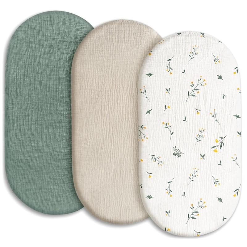 Soft Breathable Cotton Crib Sheet Set Baby Toddler Bedding A-Grade Pure 3-Piece