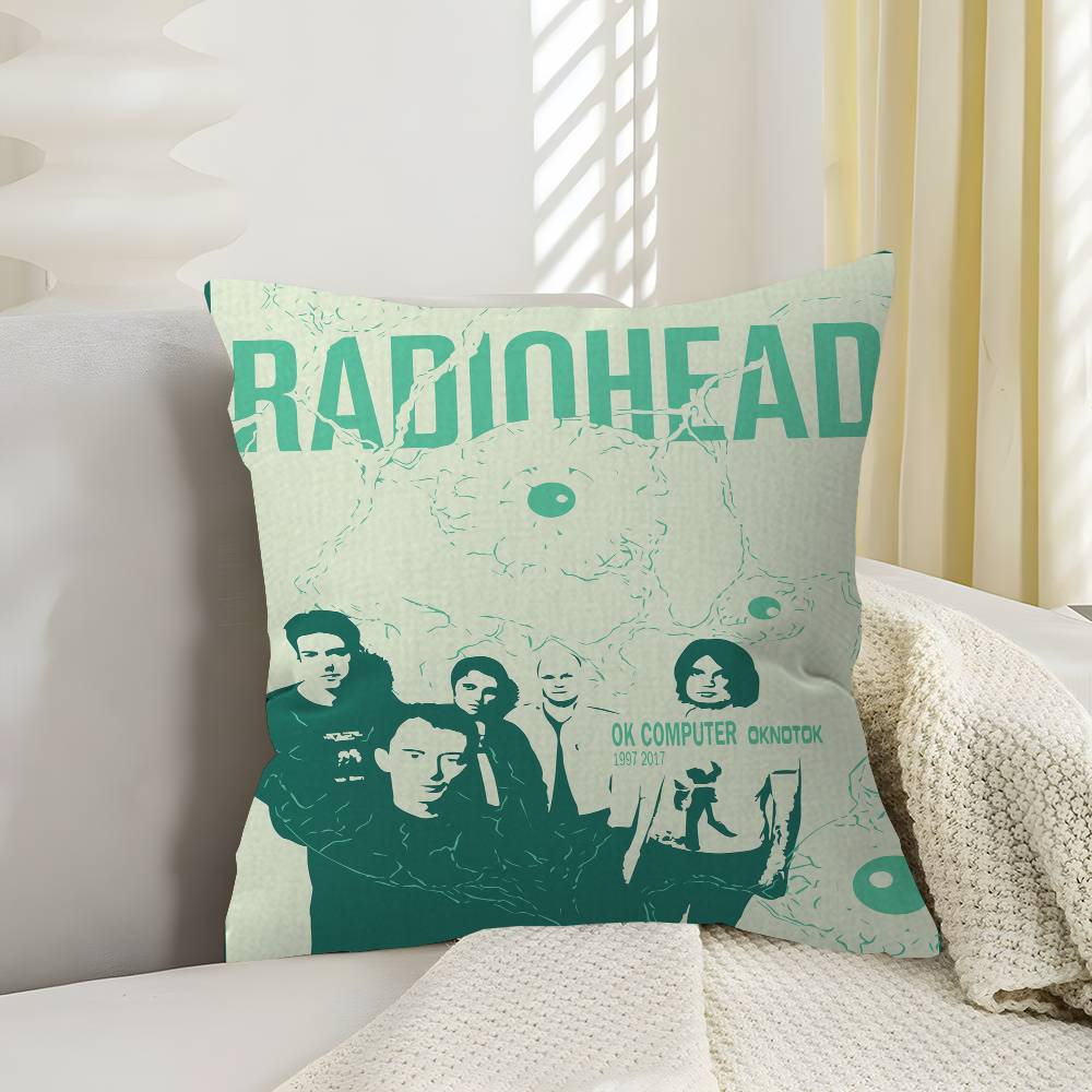 Винтажная Подушка с Логотипом Рок-Группы Radiohead Аниме Подушка Подушка для Изголовья Дивана-Кровати Чехол для Подушки 45x45 см Модная
