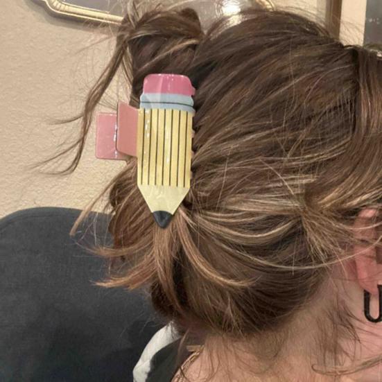 Hair Claw Imitation Pencil Shape Hair Clip Strong Grip Hair Barrette Back Head Large Shark Hair Claw Hair Accessories