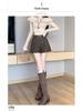 Women's High Waist PU Leather Shorts: Slim, Casual, Wide-Leg Design for Spring, Autumn, and Winter.