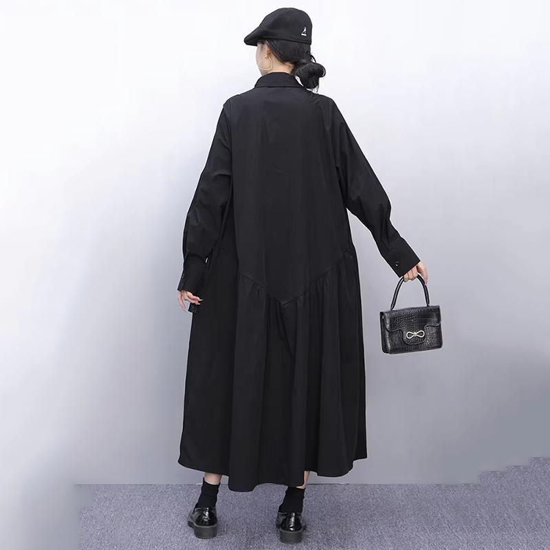 Xitao Женское платье с плиссированными лацканами в стиле пэчворк GYX1578