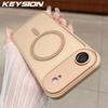 KEYSION Роскошный матовый полупрозрачный магнитный чехол для MagSafe для iPhone 17 Air Беспроводная зарядка Ударопрочный бронированный чехол-накладка на заднюю панель телефона