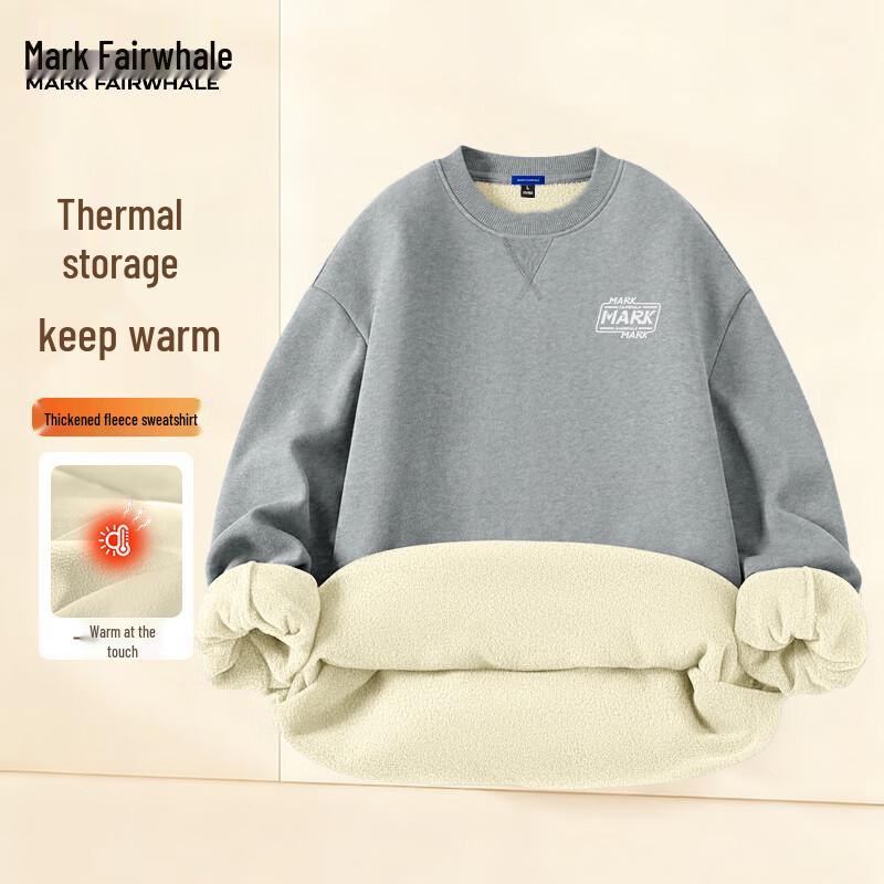 Мужской свитшот Mark Fairwhale с флисовой подкладкой, свободного кроя, с круглым вырезом